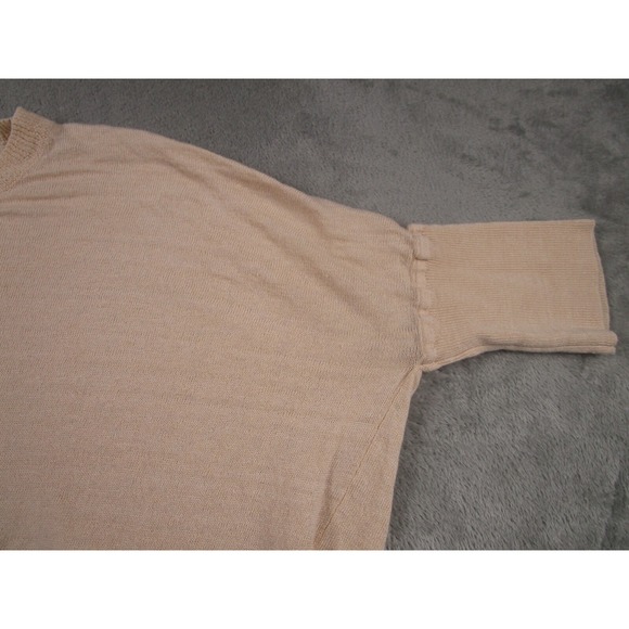 J Crew‎ Top Womens Medium Beige Knit Pullover Linen Preppy Oversized - Picture 2 of 8